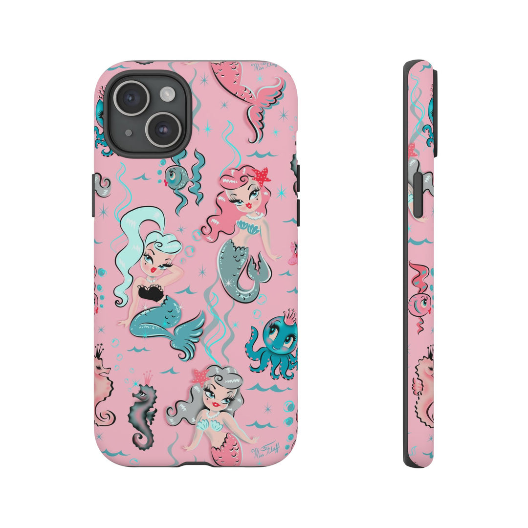 Babydoll Mermaids on Pink • Tough Phone Case