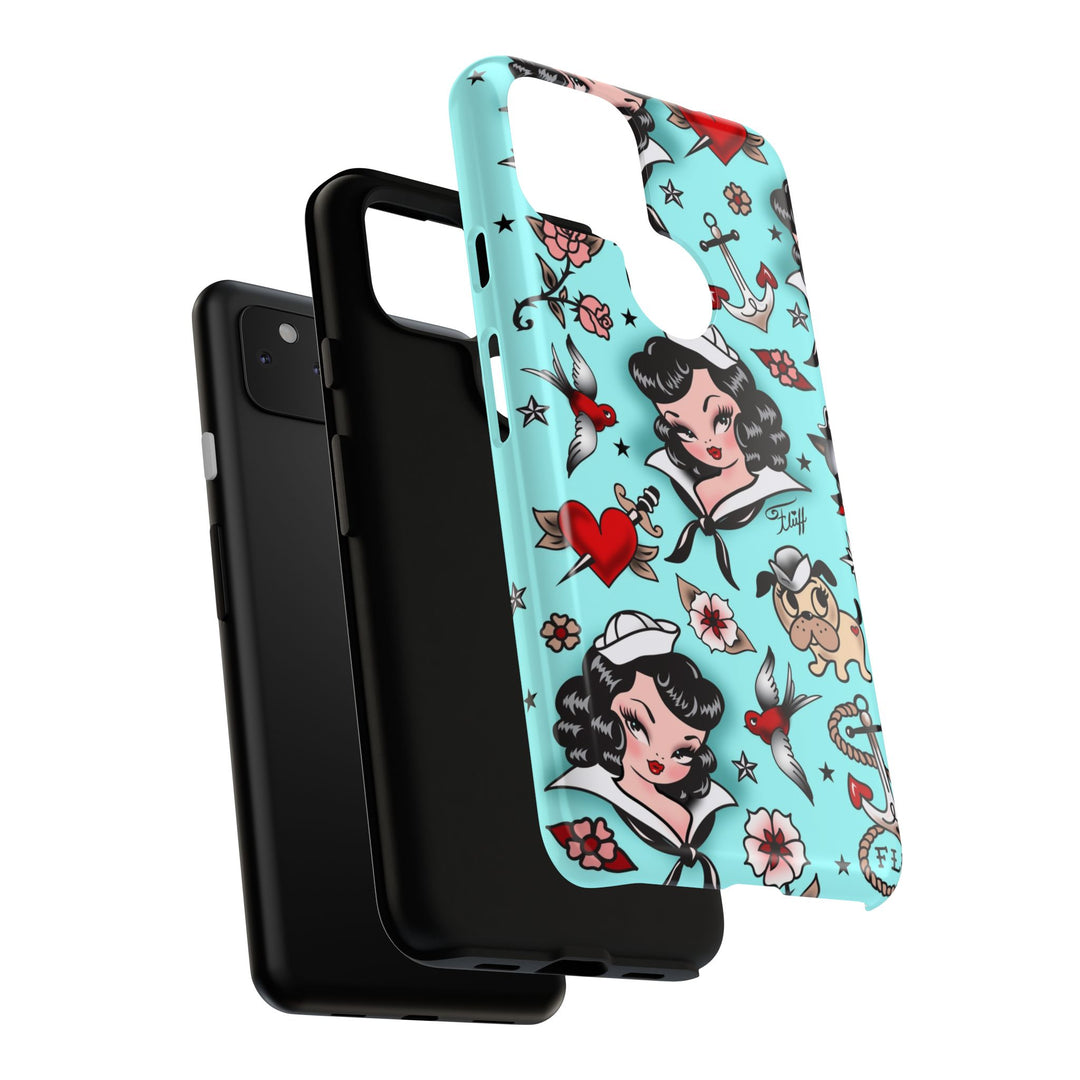 Suzy Sailor Girl on Light Blue • Phone Case