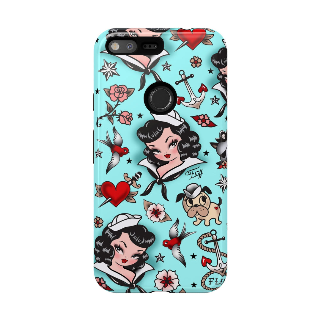 Suzy Sailor Girl on Light Blue • Phone Case