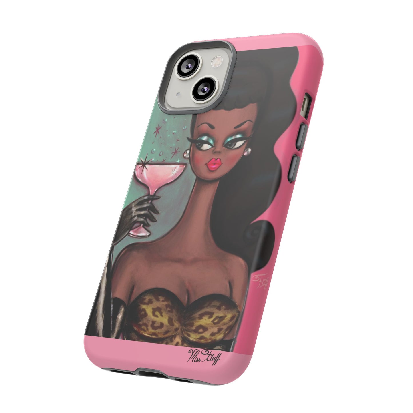 Brunette with Pink Champagne • Tough Phone Case