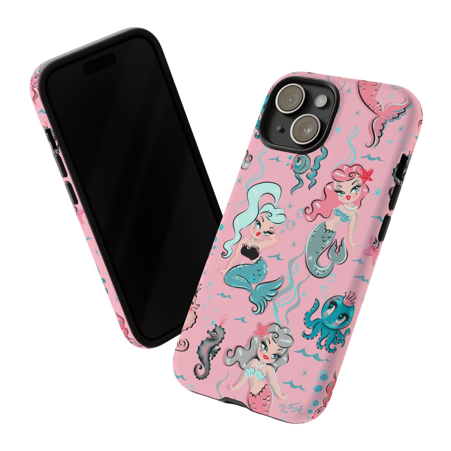 Babydoll Mermaids on Pink • Tough Phone Case