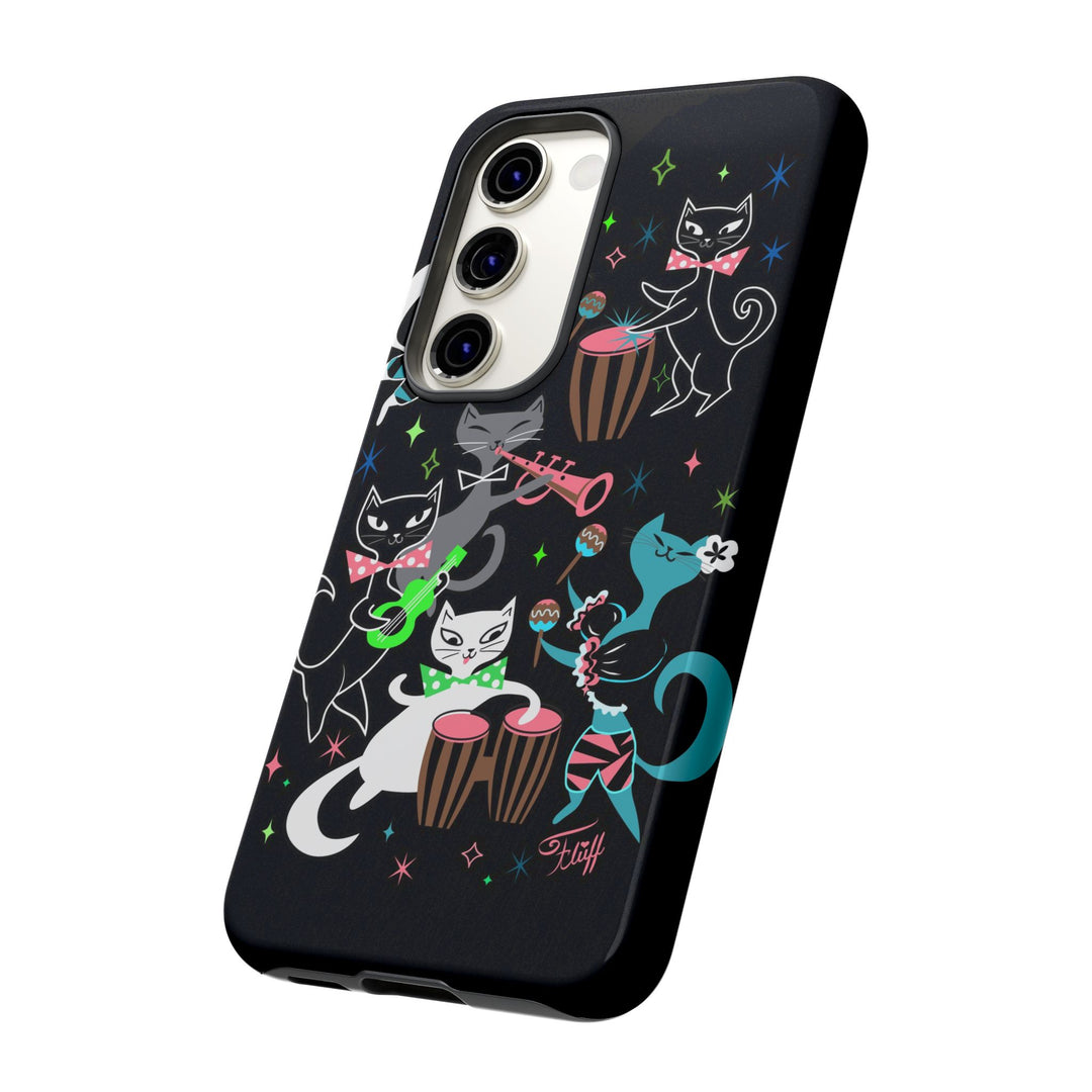 Mambo Kitties Band on Black • Tough Phone Case