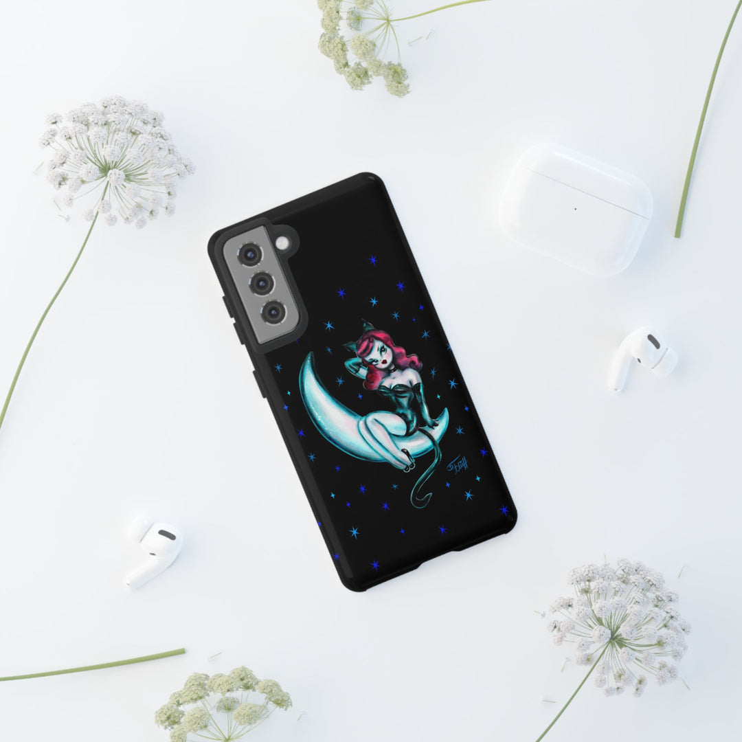 Kitten on the Moon • Tough Phone Case