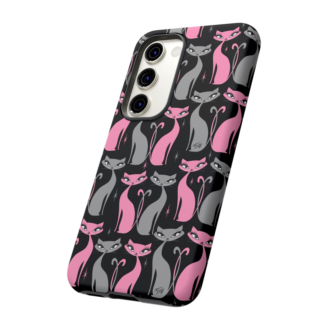 Mod Love Cats on Black • Tough Phone Case