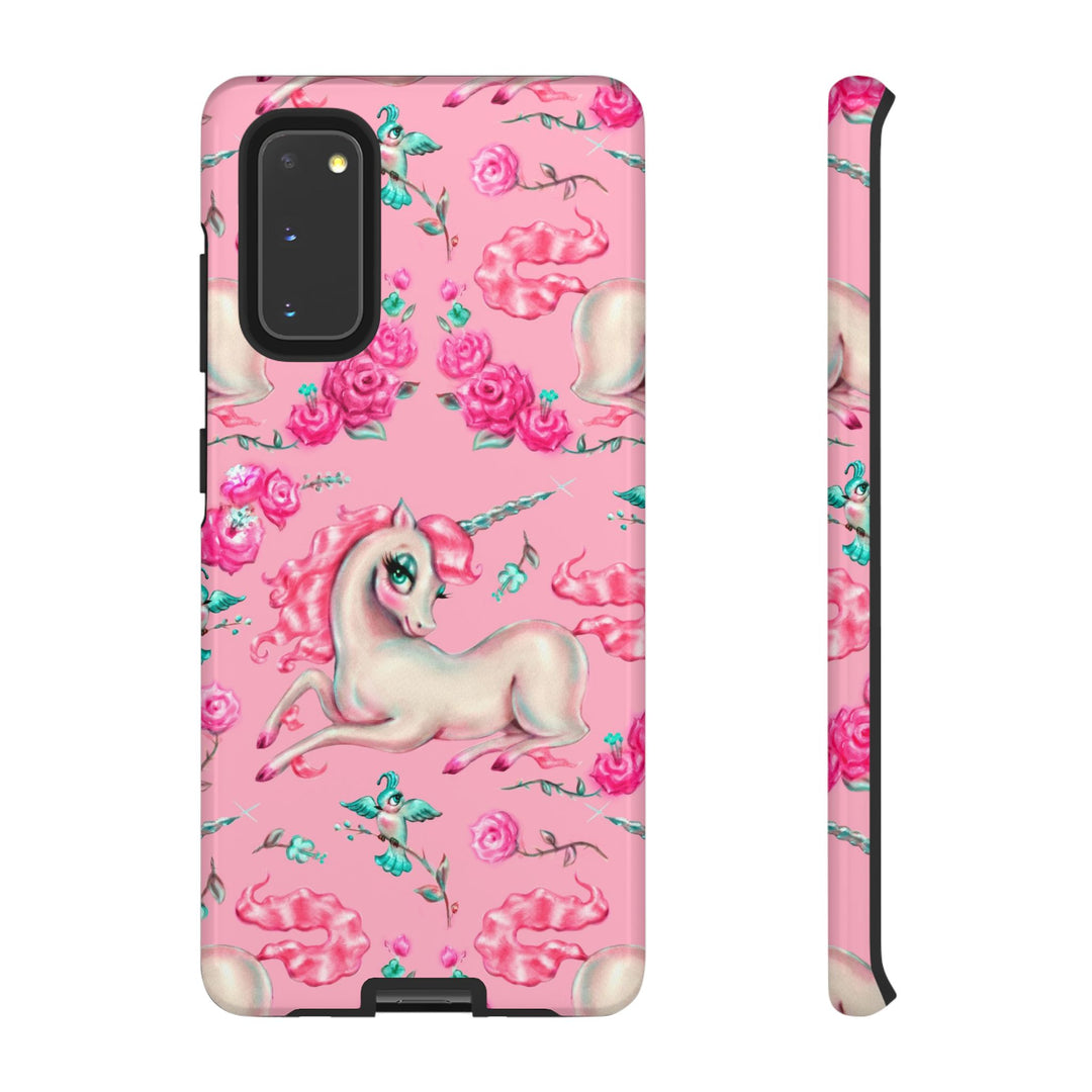 Unicorns and Roses on Pink • Tough Phone Case