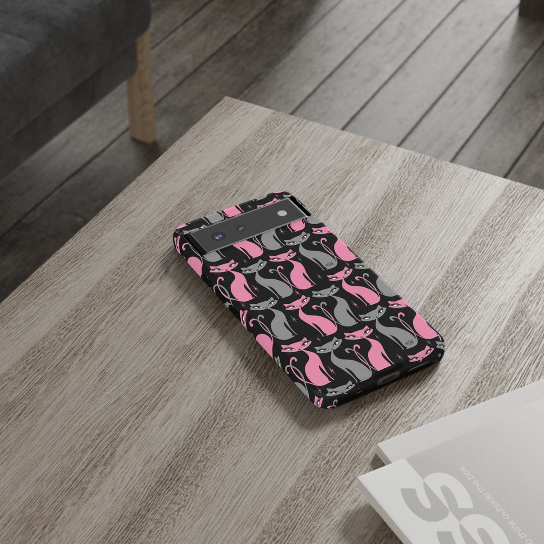 Mod Love Cats on Black • Tough Phone Case