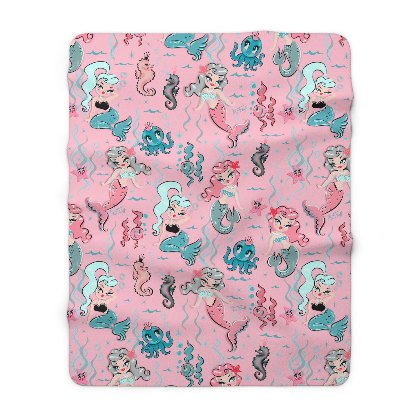 Babydoll Mermaids on Pink  • Sherpa Fleece Blanket