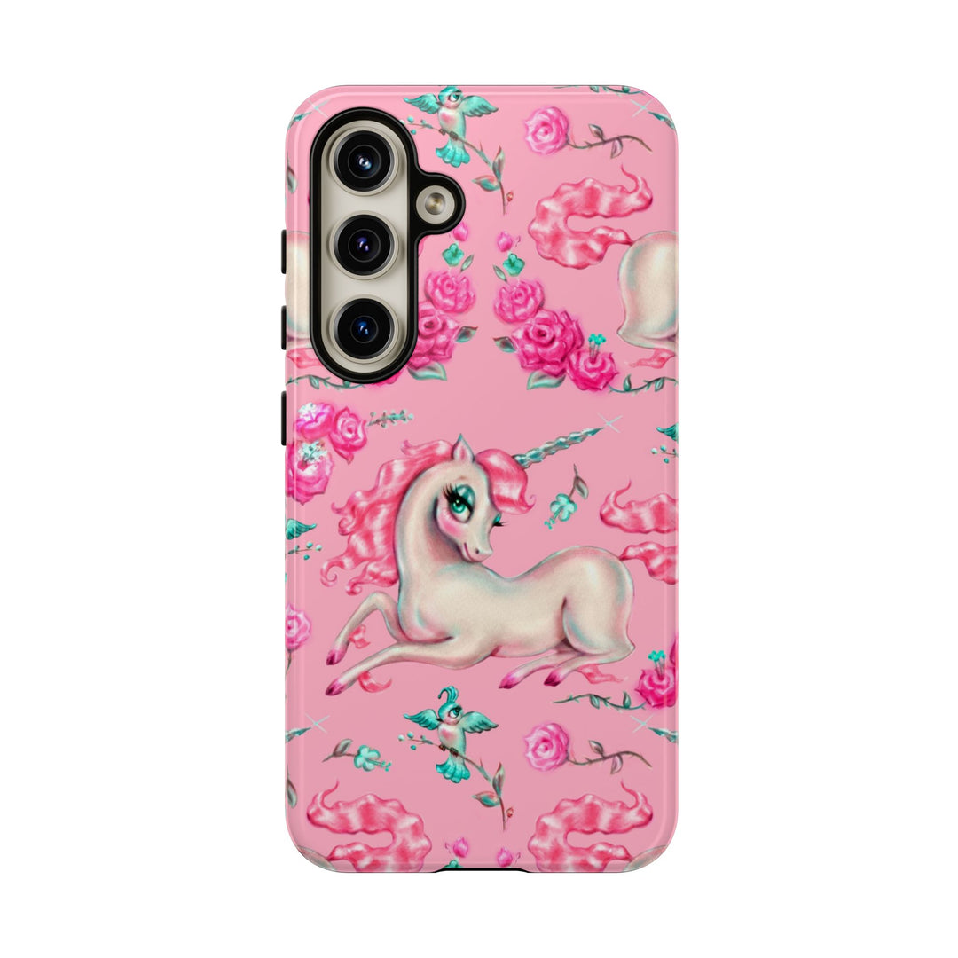 Unicorns and Roses on Pink • Tough Phone Case