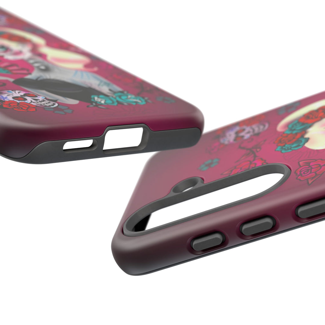 Blonde Sugar Skull Pinup Girl • Tough Phone Case