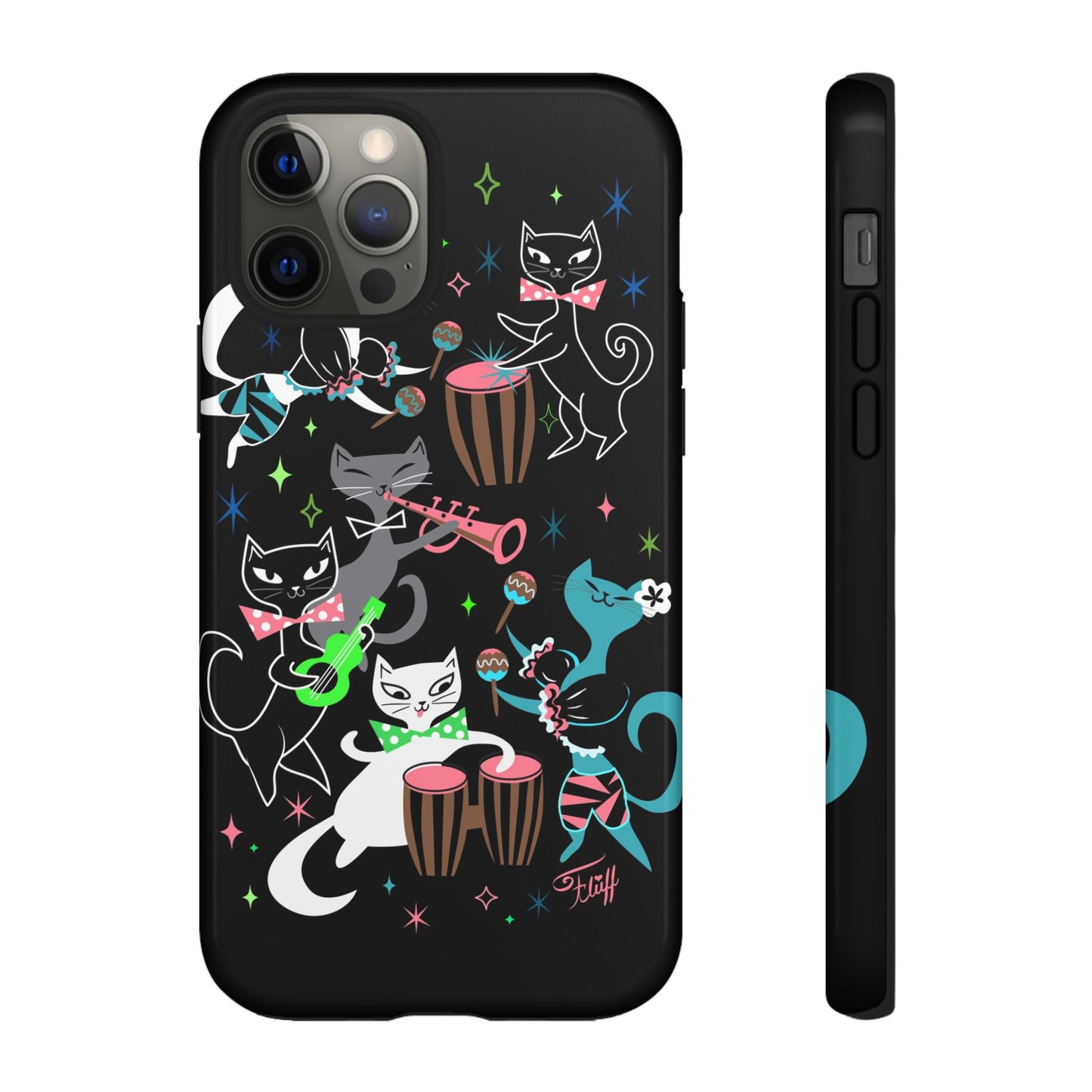 Mambo Kitties Band on Black • Tough Phone Case