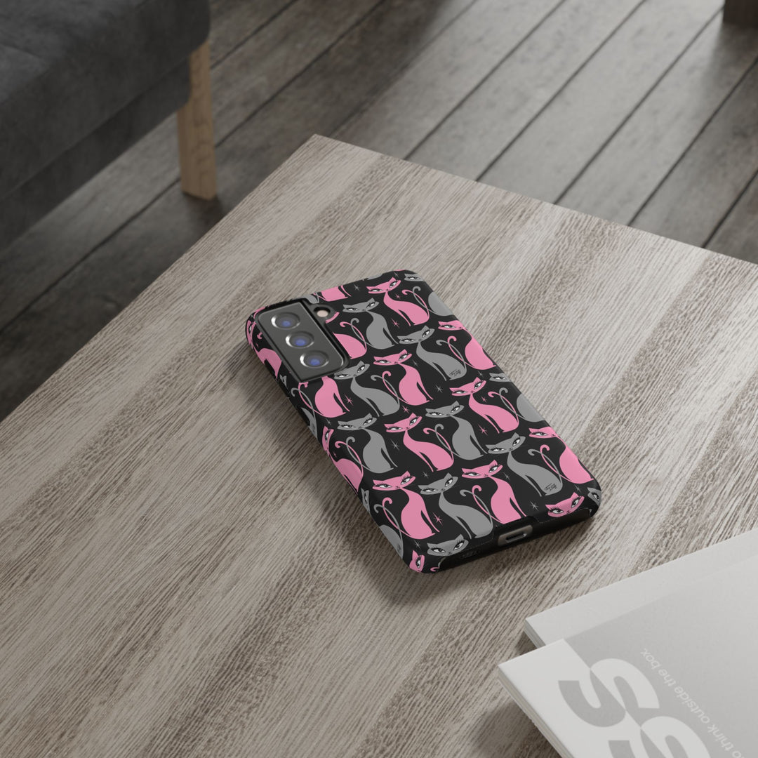 Mod Love Cats on Black • Tough Phone Case