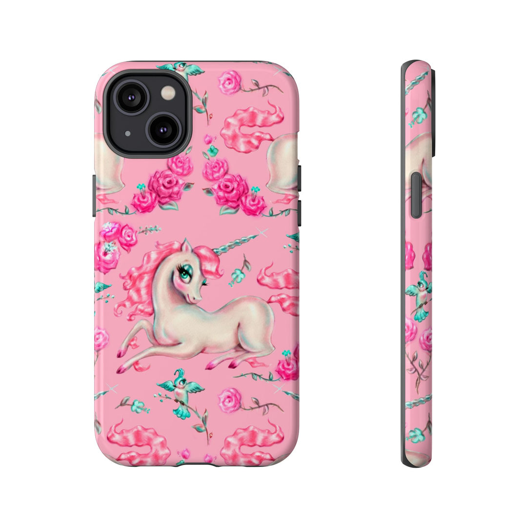 Unicorns and Roses on Pink • Tough Phone Case