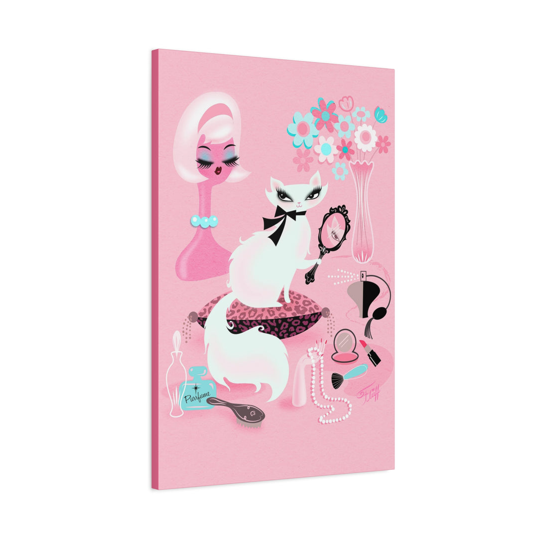 Boudoir Kitty with Mirror • Canvas Gallery Wrap