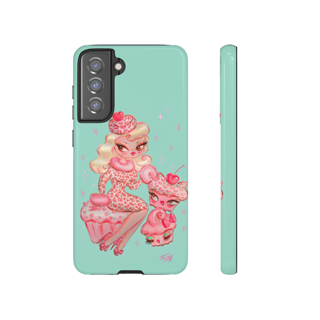 Leopard and Pink Cupcake Girl • Tough Phone Case