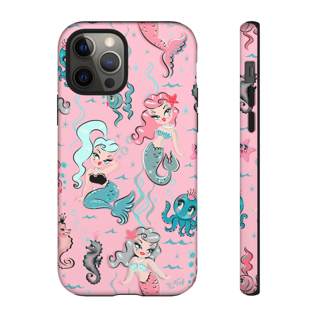 Babydoll Mermaids on Pink • Tough Phone Case