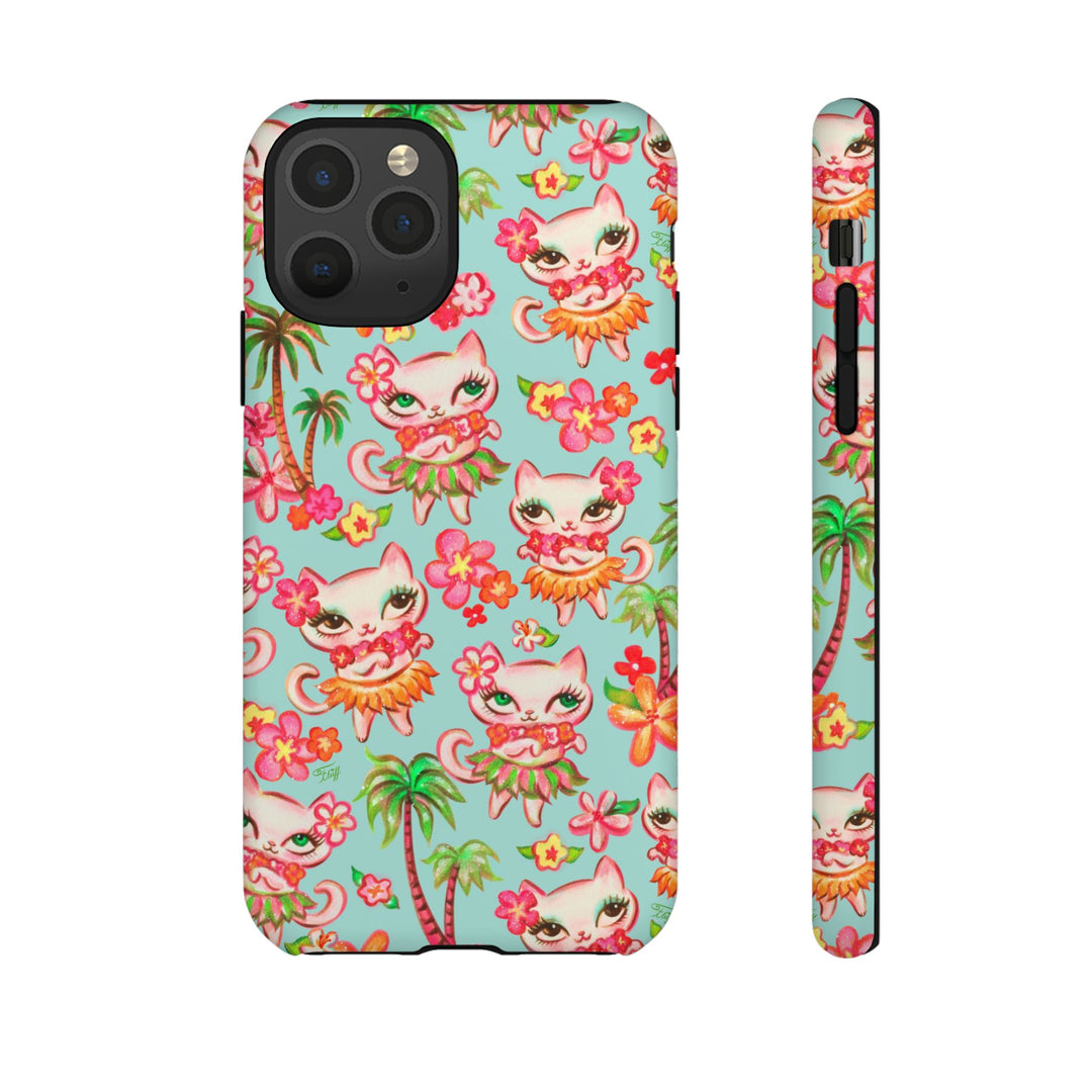 Hula Kitties Aqua • Tough Phone Case