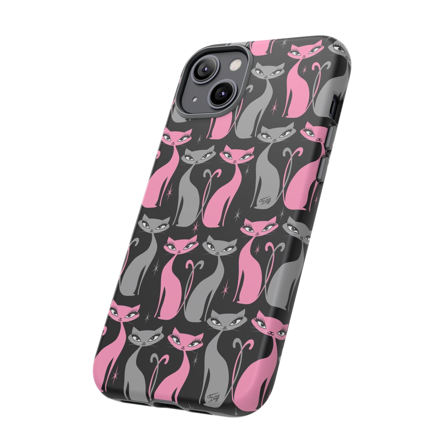 Mod Love Cats on Black • Tough Phone Case