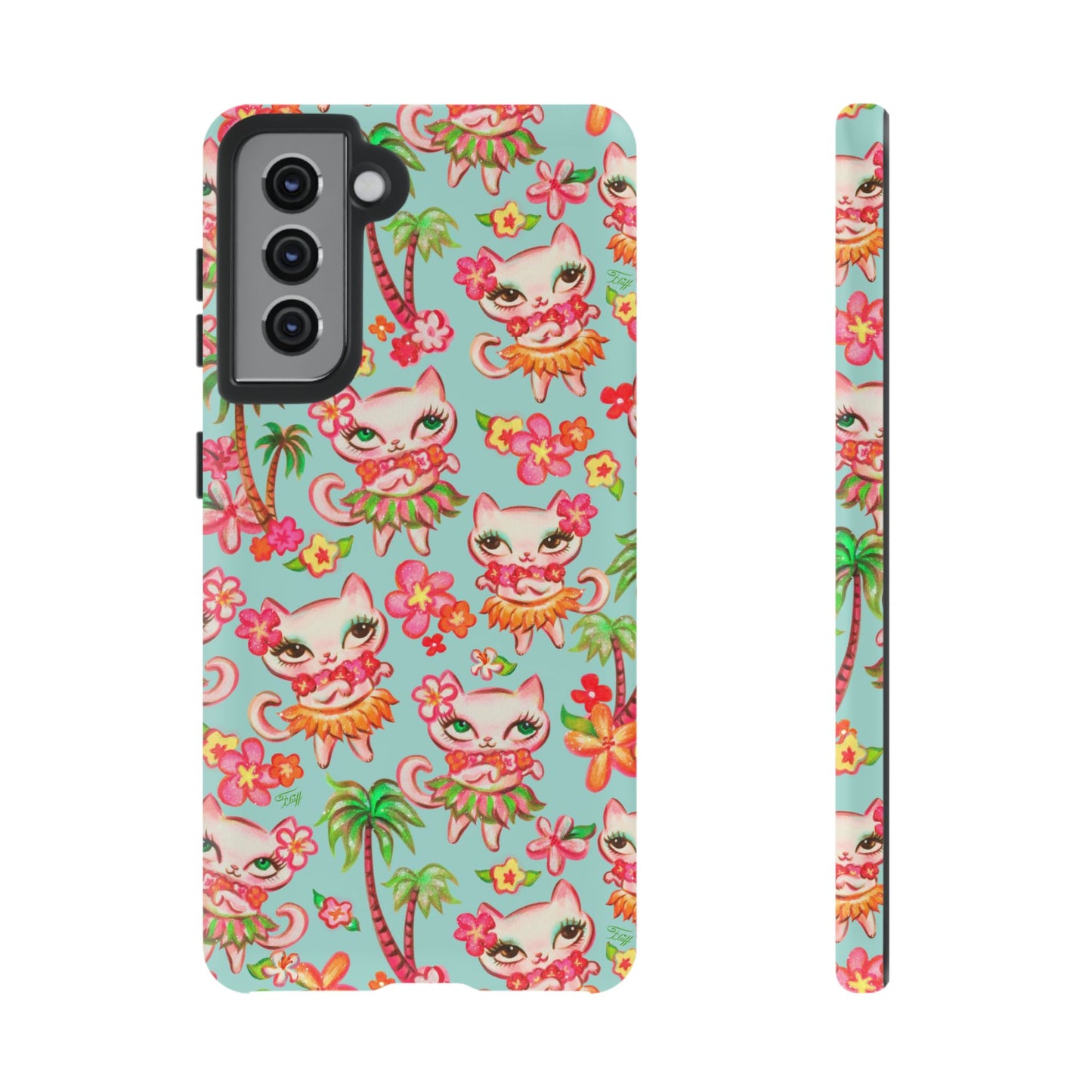 Hula Kitties Aqua • Tough Phone Case