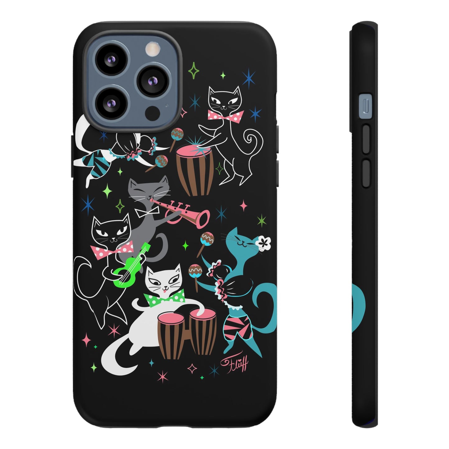 Mambo Kitties Band on Black • Tough Phone Case