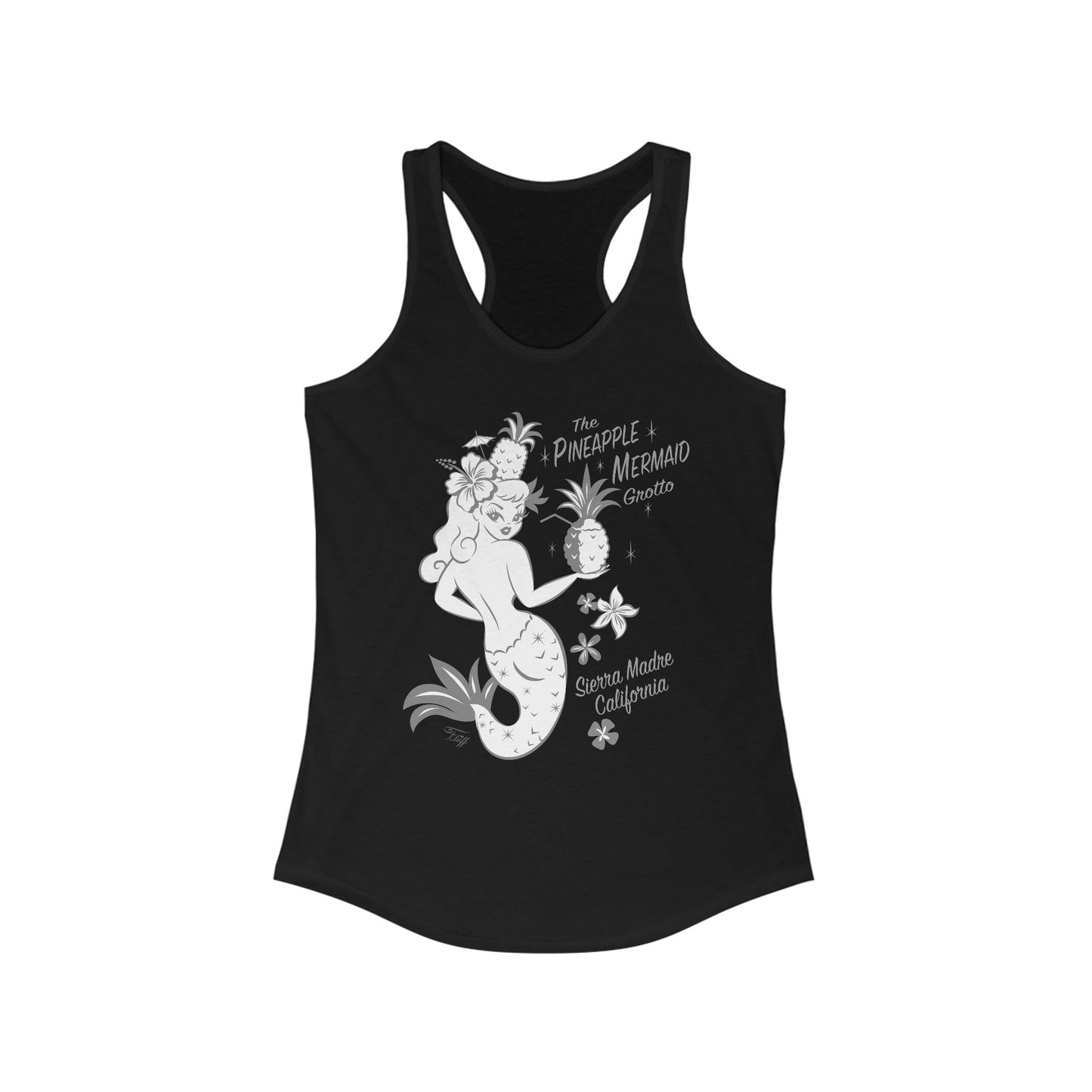 Piña Aloha Black & White • Women's Racerback Tank