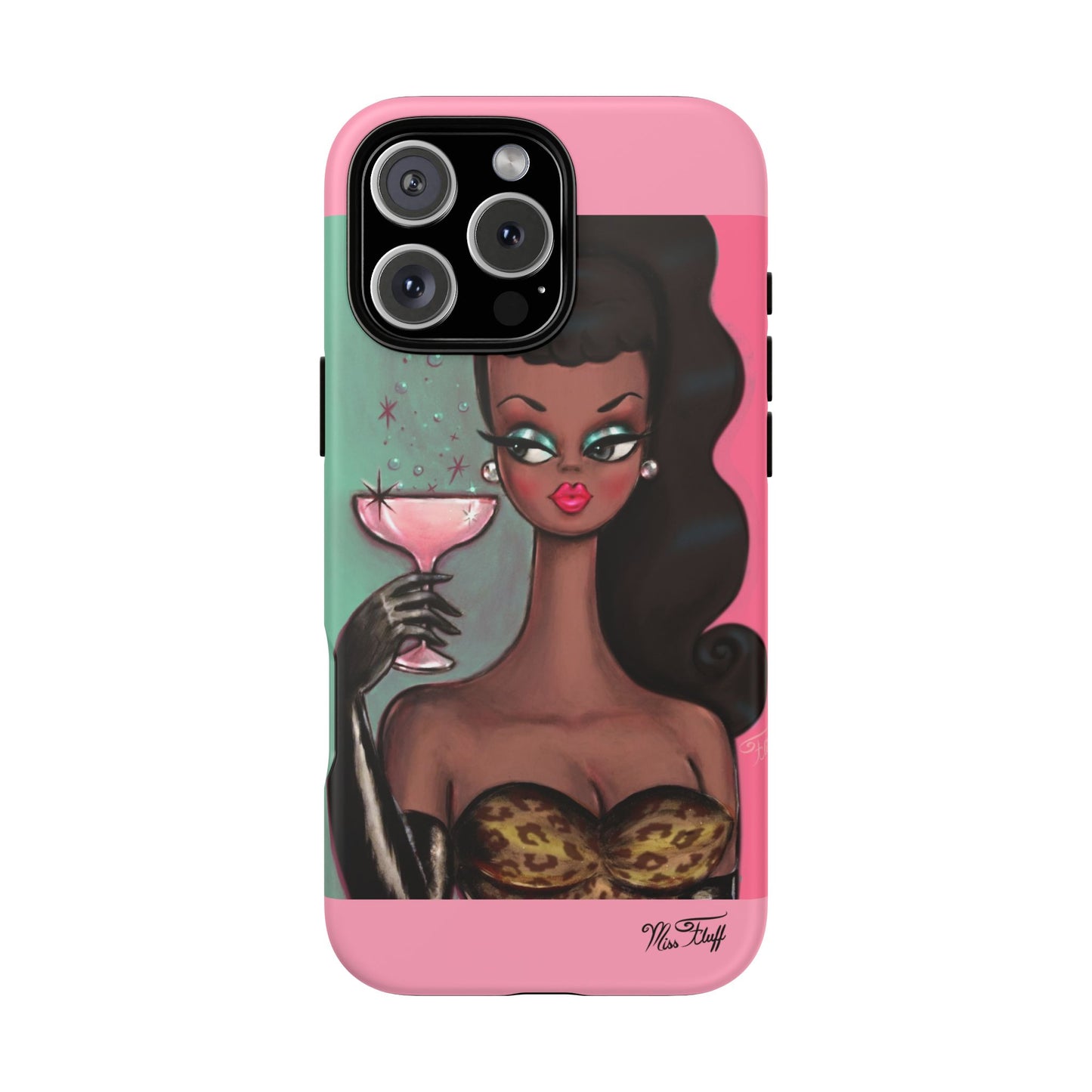 Brunette with Pink Champagne • Tough Phone Case