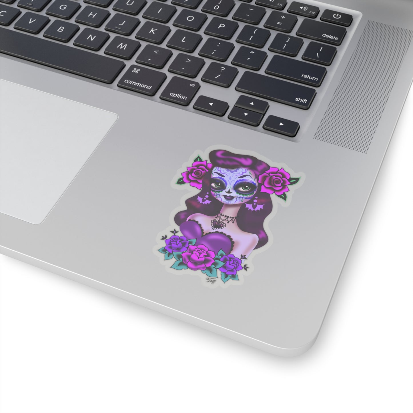 Purple Sugar Skull Girl • Kiss-Cut Sticker