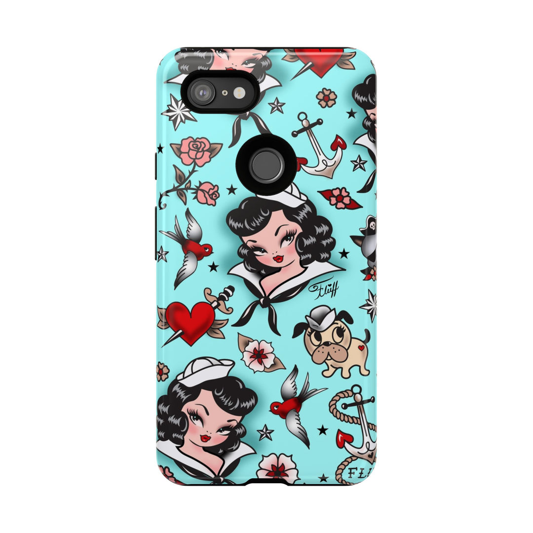 Suzy Sailor Girl on Light Blue • Phone Case