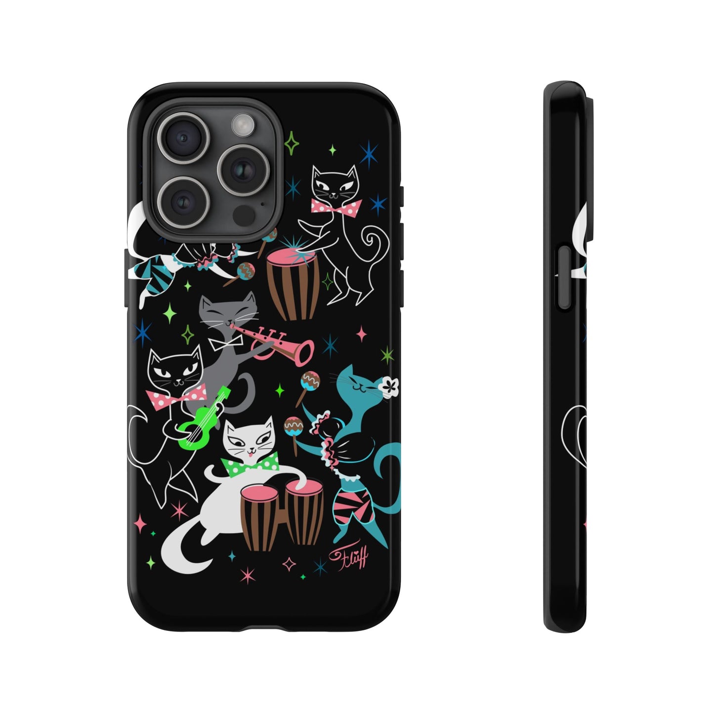 Mambo Kitties Band on Black • Tough Phone Case