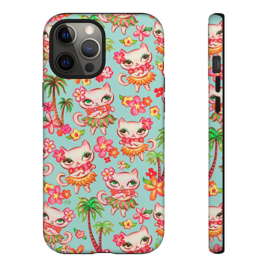 Hula Kitties Aqua • Tough Phone Case