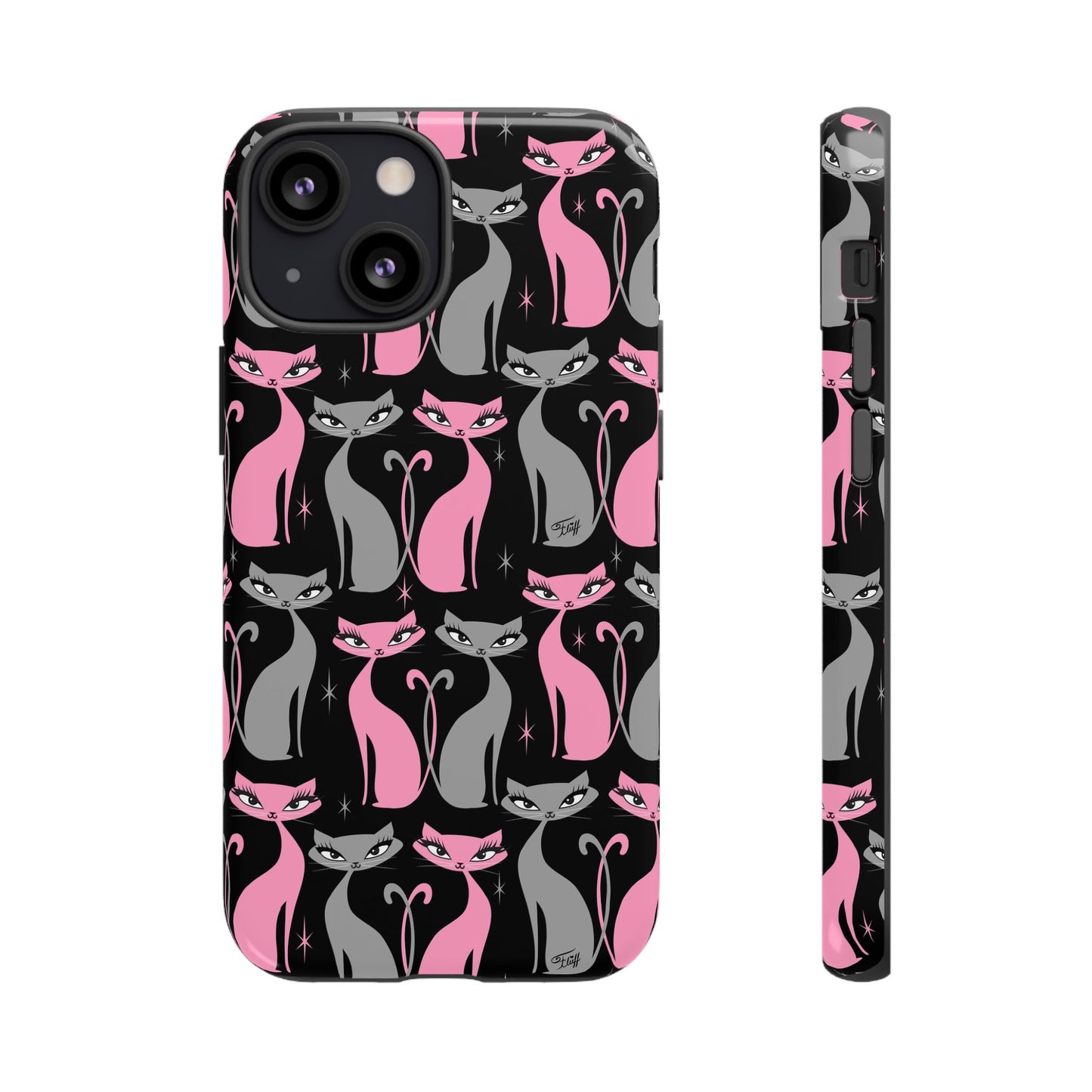 Mod Love Cats on Black • Tough Phone Case