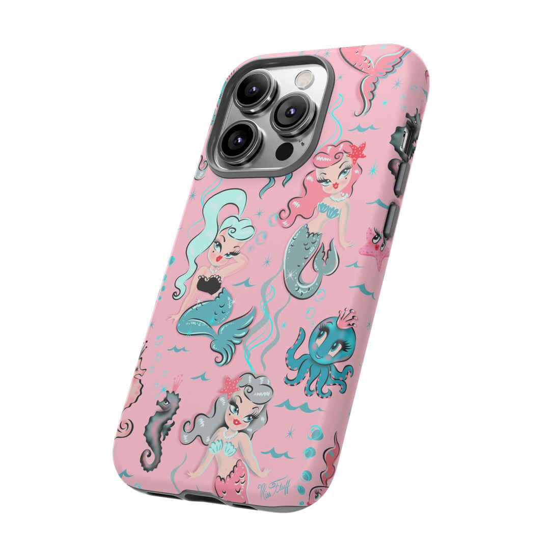 Babydoll Mermaids on Pink • Tough Phone Case