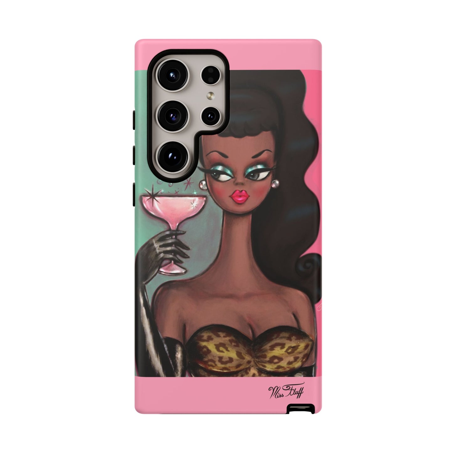 Brunette with Pink Champagne • Tough Phone Case