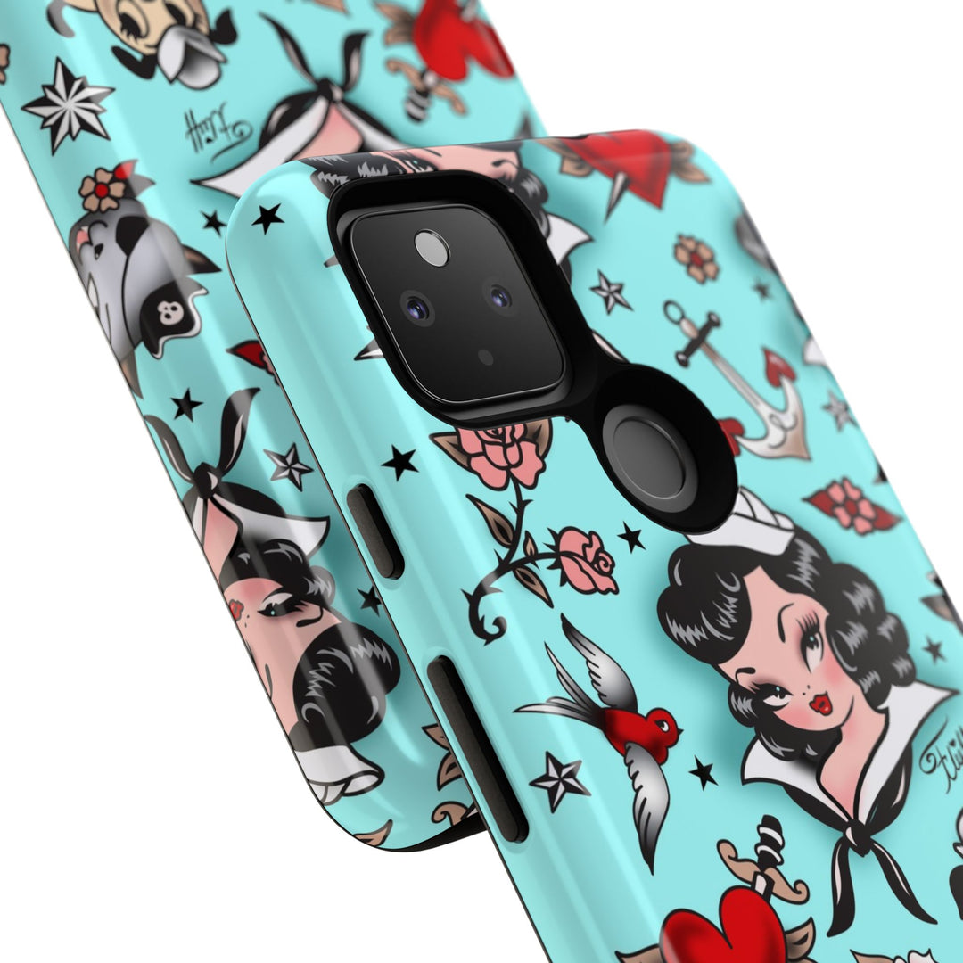 Suzy Sailor Girl on Light Blue • Phone Case