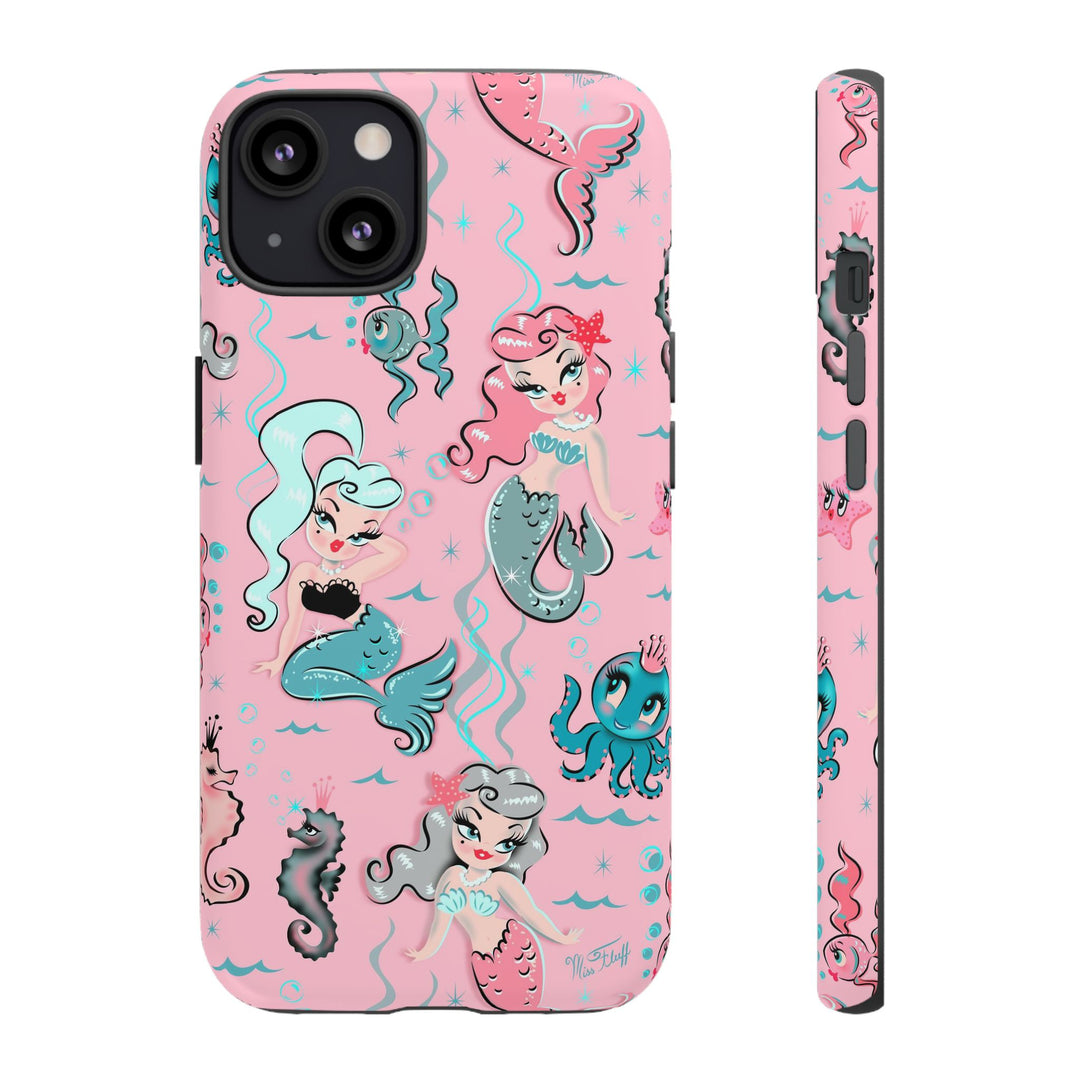 Babydoll Mermaids on Pink • Tough Phone Case