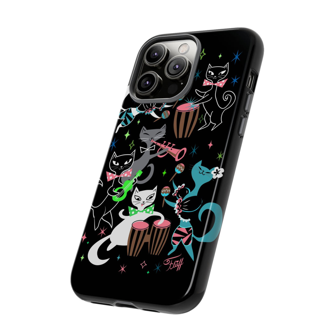 Mambo Kitties Band on Black • Tough Phone Case