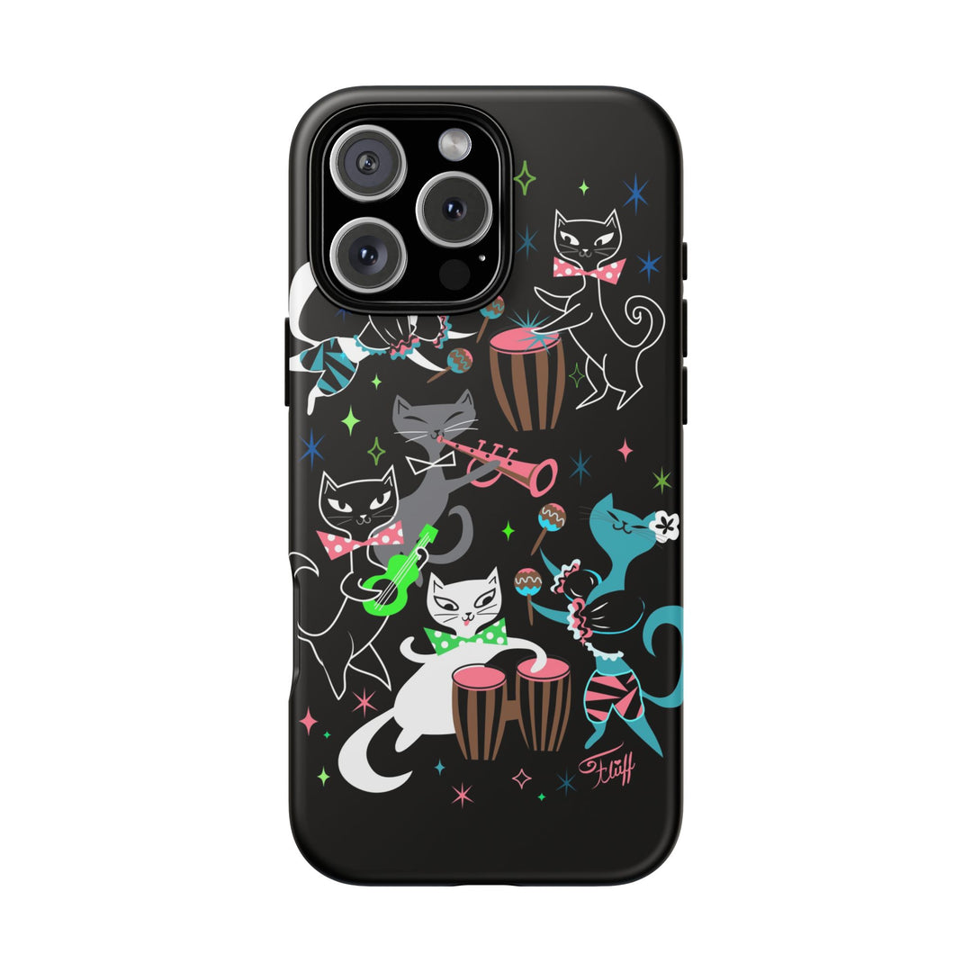 Mambo Kitties Band on Black • Tough Phone Case