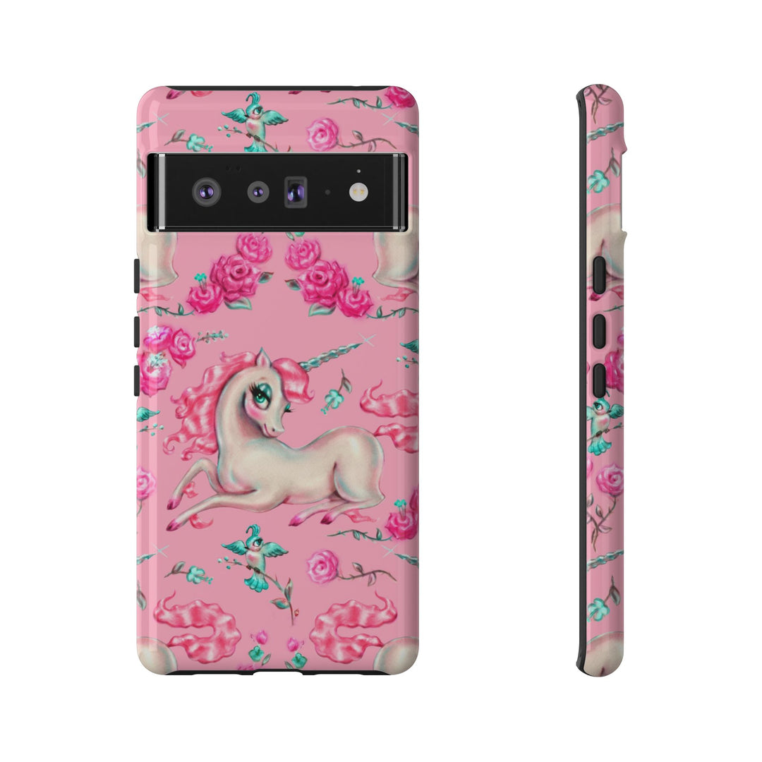 Unicorns and Roses on Pink • Tough Phone Case