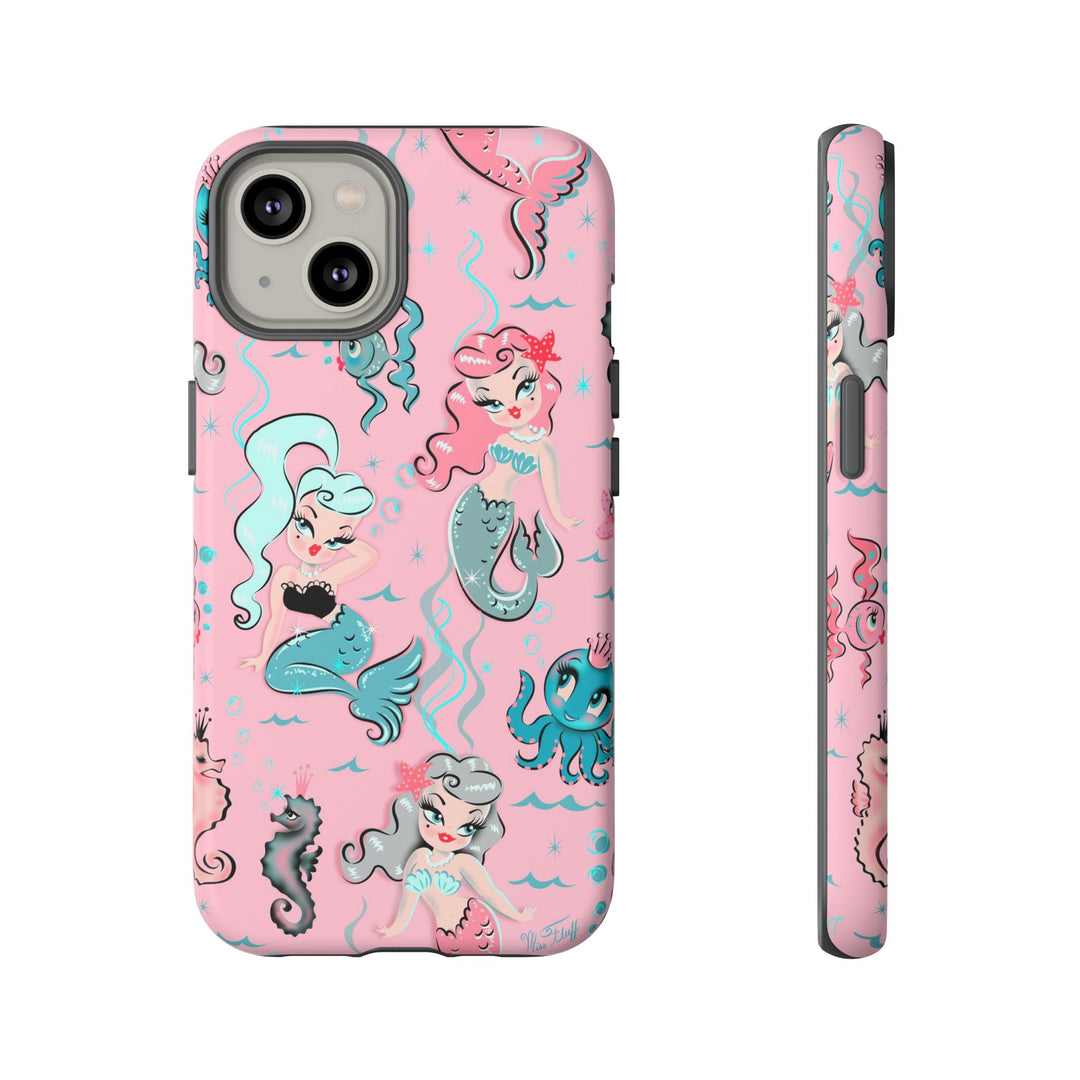 Babydoll Mermaids on Pink • Tough Phone Case