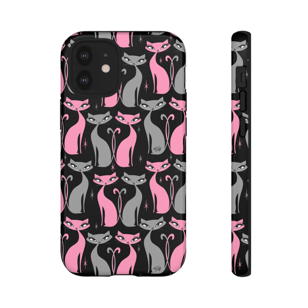 Mod Love Cats on Black • Tough Phone Case