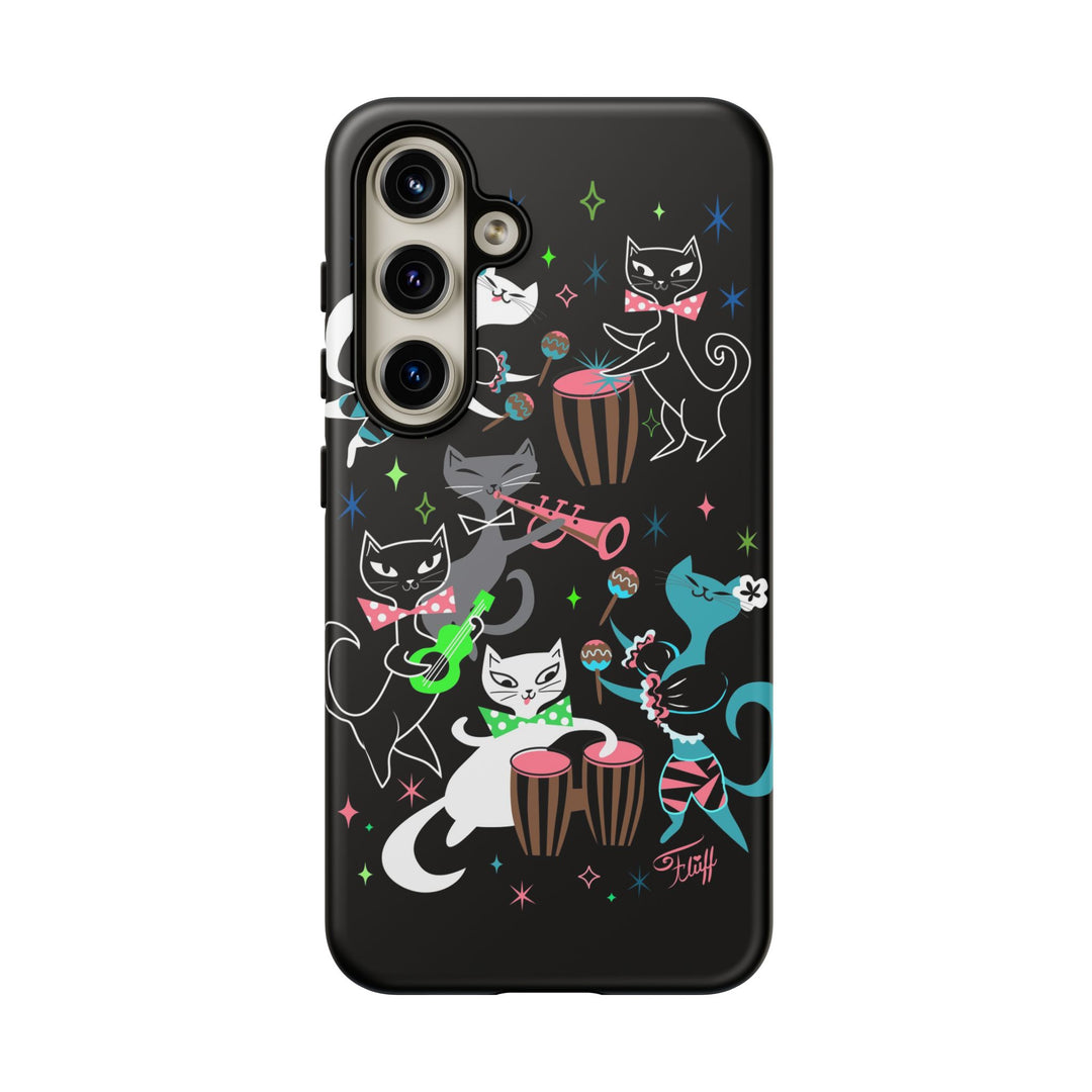 Mambo Kitties Band on Black • Tough Phone Case