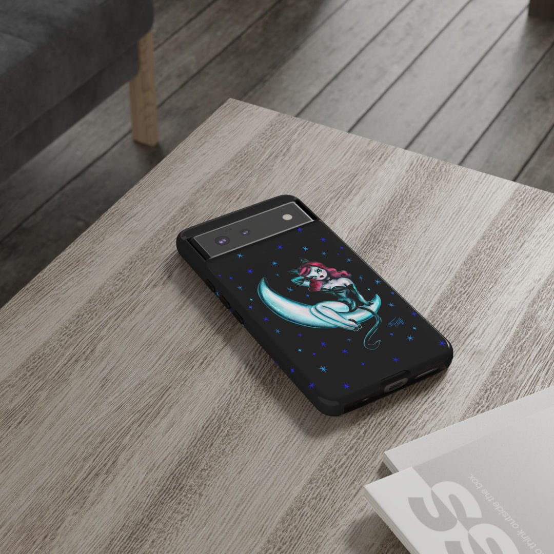 Kitten on the Moon • Tough Phone Case