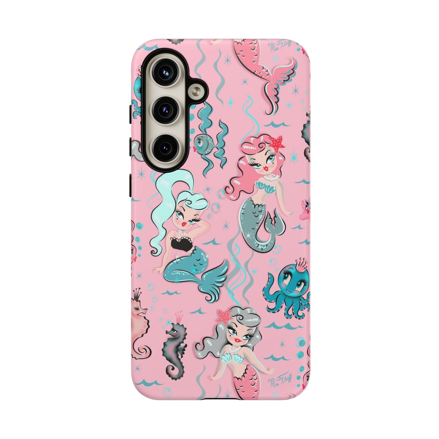 Babydoll Mermaids on Pink • Tough Phone Case