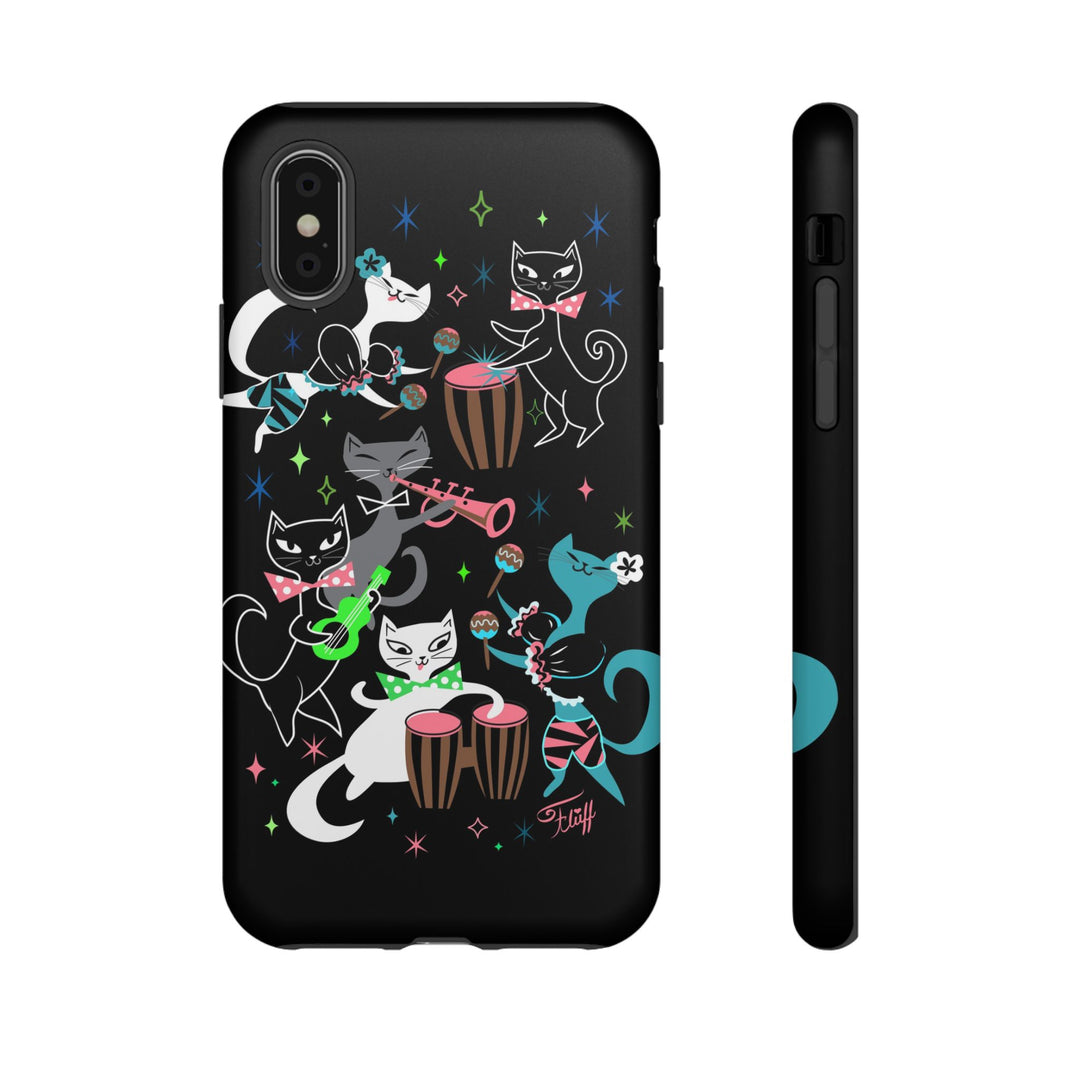 Mambo Kitties Band on Black • Tough Phone Case