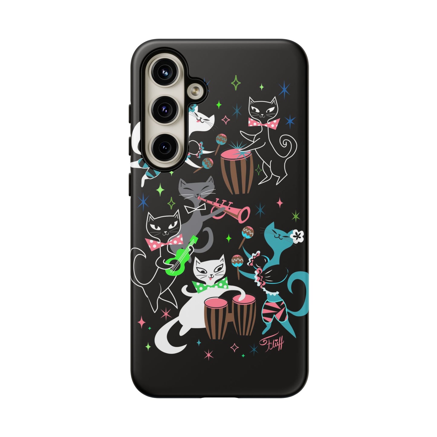 Mambo Kitties Band on Black • Tough Phone Case