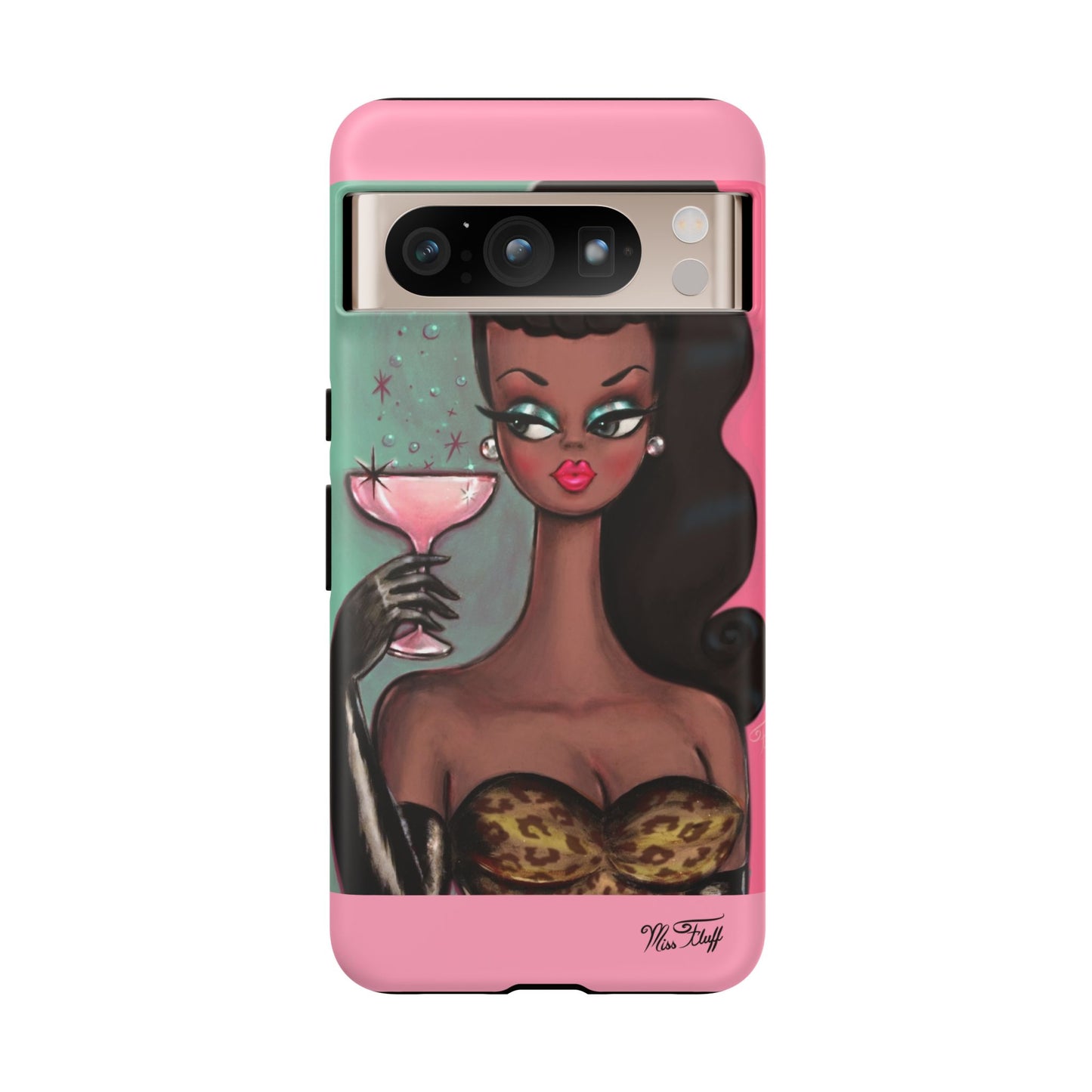 Brunette with Pink Champagne • Tough Phone Case