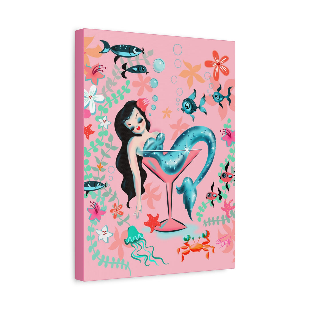 Tipsy Mermaid Peachy Pink • Canvas Gallery Wrap