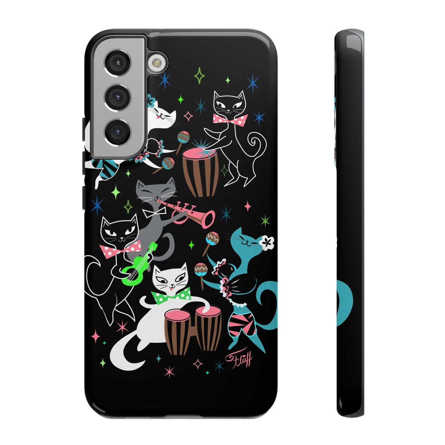 Mambo Kitties Band on Black • Tough Phone Case