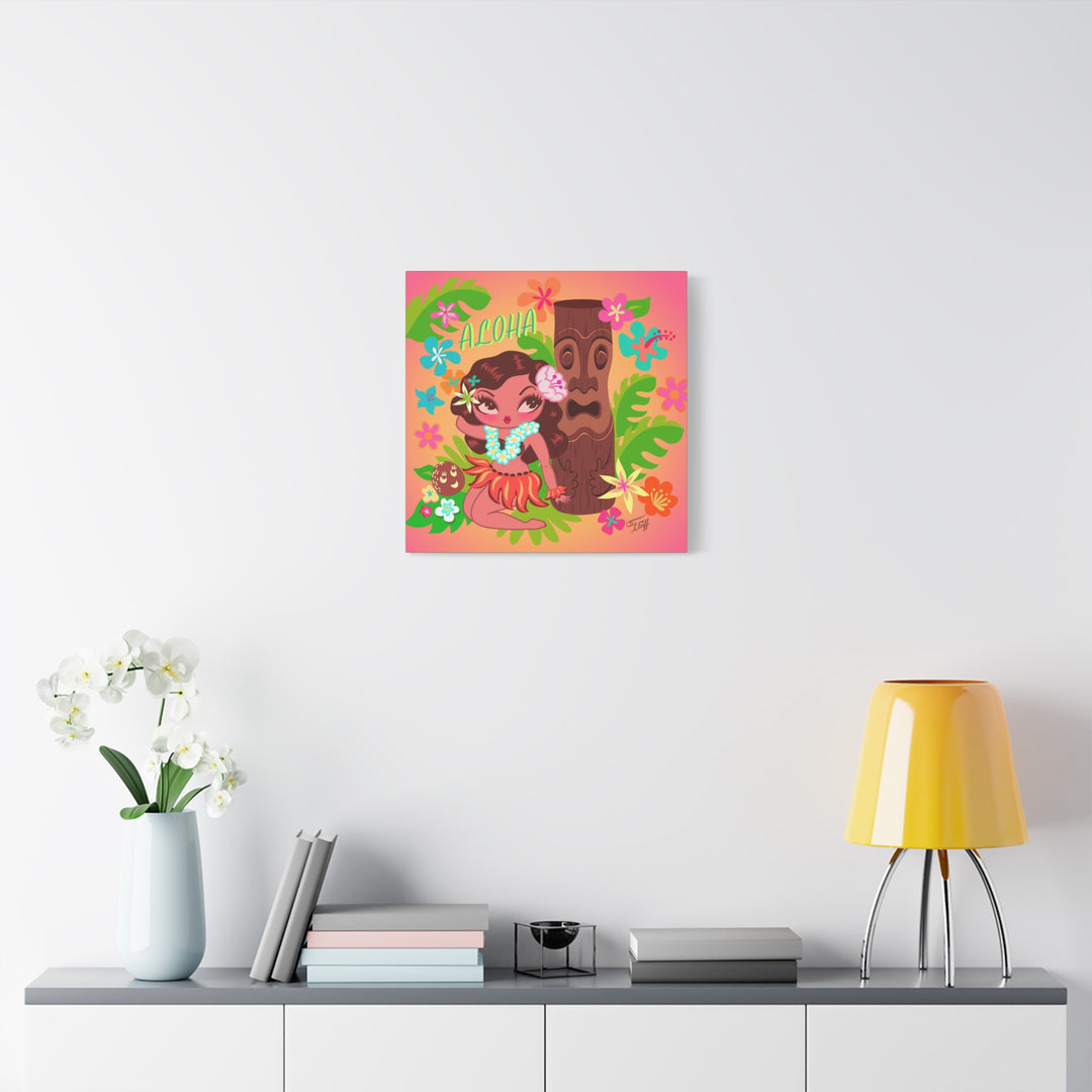 Hula Cutie with Tiki • Canvas Gallery Wrap
