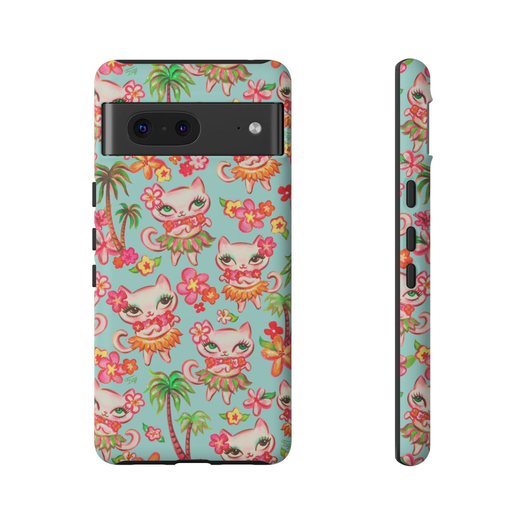 Hula Kitties Aqua • Tough Phone Case