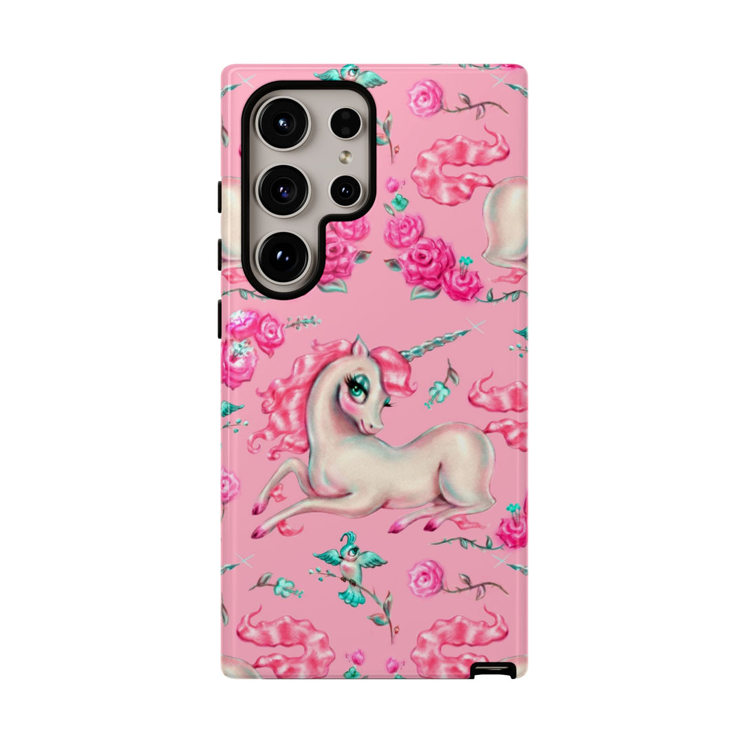 Unicorns and Roses on Pink • Tough Phone Case